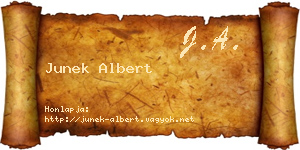 Junek Albert névjegykártya