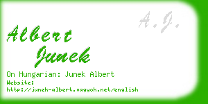 albert junek business card